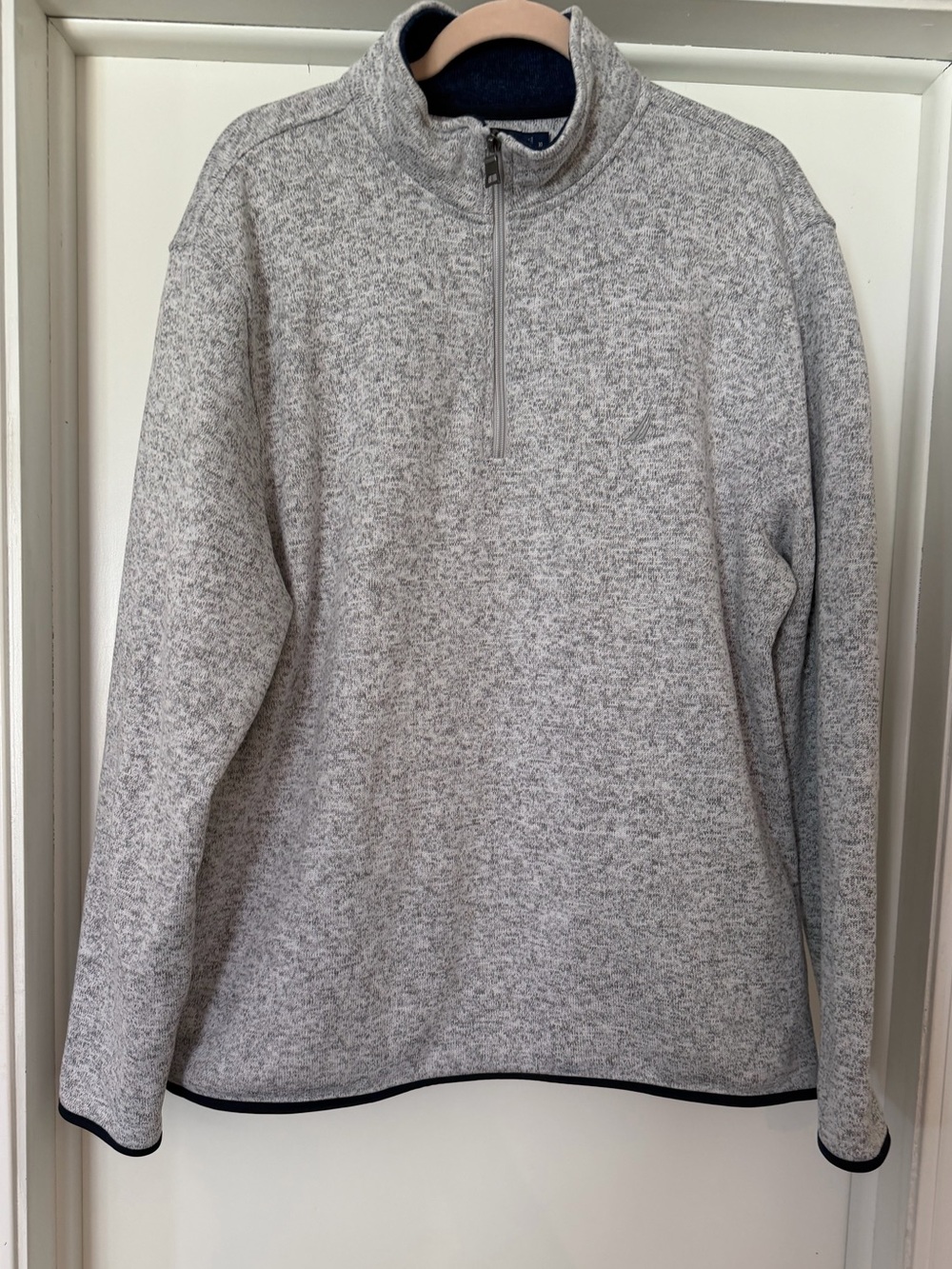 Nautica Light Heather Gray Half-Zip Pullover Sweater